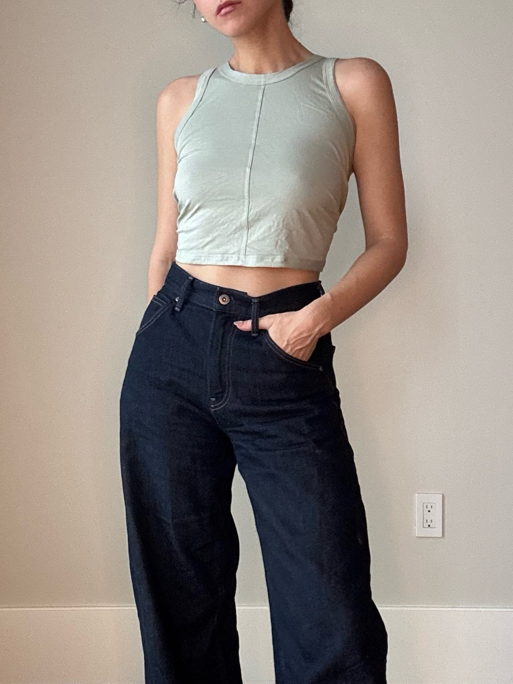 Sage Green Cropped Tank Top Lululemon